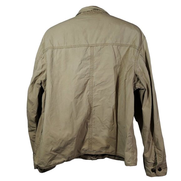 Gap Khaki Shacket Overshirt Full-Zip Breast Pocket Work Utility Lumberjack - Picture 3 of 6